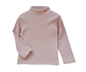 Maglietta termica a maniche lunghe per bambine, a doppio strato, foderata in pile, mezza dolcevita, per l'inverno, Viola chiaro, 4-5 Anni