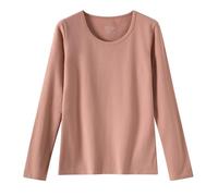 Maglietta Termica da Donna, a Maniche Lunghe, Basic Girocollo a Maniche Lunghe Skinny Fit,Maglie Termiche Donna Invernale Manica Maglia Termica Calda Elastica Intimo Termico (Lotus Pink,1 Anno)