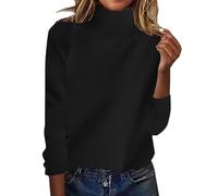 Maglietta termica da donna, stile europeo, americano, tinta unita, sciolto, per primavera e autunno, con una sola parola, spalla esposta, cappuccio a spalla, strato di base, per attività all'aperto