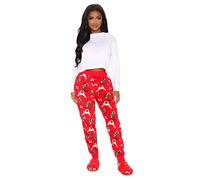 Maglietta termica da uomo, comodi pantaloni da jogging da donna, elastico a vita alta, motivo elegante, stampato, super morbidi pantaloni invernali da sci, Colore: rosso, S