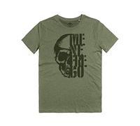 Maglietta Teschio Me Ne Frego Reparti D'Assalto Avanguardia Arditi Black Skull T-Shirt (Camo Green, S)