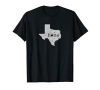 Maglietta Texas "Home" Is Where the Heart Is Distressed Map Maglietta