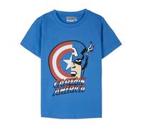 Maglietta The Avengers per Bambini - Blu - Taglia 8 Anni - Maniche Corte - Realizzata in 100% Cotone 145 g/m2 - Stampa Captain America - Prodotto Originale Disegnato in Spagna