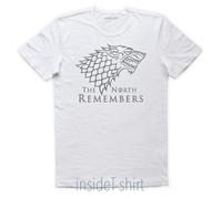 MAGLIETTA THE NORTH REMEMBERS Lupo stark il Trono di Spade Jon Snow T-SHIRT MAN