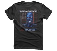 Maglietta The Terminator T-800 Grid T-Shirt Uomo Nero Girocollo Manica Corta