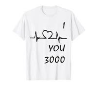 Maglietta Ti amo Three Thousand Times I love u 3000 Maglietta