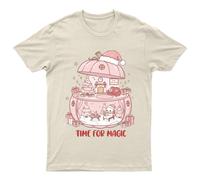 Maglietta Time For Magic Christmas Unisex Regalo Retrò Stagionale...