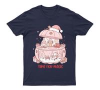 Maglietta Time For Magic Christmas Unisex Regalo Retrò Stagionale...
