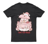 Maglietta Time For Magic Christmas Unisex Regalo Retrò Stagionale...