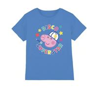Maglietta Turquese per bambini/bambine con Superstar George Pig in stile disco 100% cotone. Design: stampato. Scollo: girocollo. Maniche: corte. Prodotto con licenza ufficiale al 100%. Codice prodotto