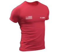 Maglietta ufficiale casual con stelle e strisce dell'esercito americano da uomo, Rosso #1, L