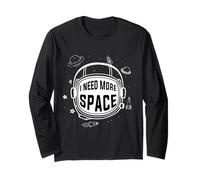 Maglietta UFO con Scritta I Need More Space Astronaut Moon UFO per Uomini Maglia a Manica