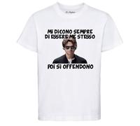 Maglietta Umoristica Angelo Duro Mi Dicono di Essere Me Stesso Poi Si offendono Unisex Uomo Donna (IT, Testo, XXL, Regular, Regular, Bianco)