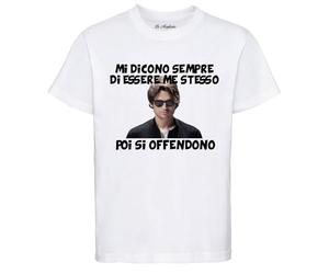 Maglietta Umoristica Angelo Duro Mi Dicono di Essere Me Stesso Poi Si offendono Unisex Uomo Donna (IT, Testo, XL, Regular, Regular, Bianco)