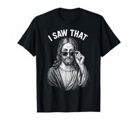 Maglietta umoristica con scritta "I Saw That Funny Jesus", abbigliamento casual Maglietta