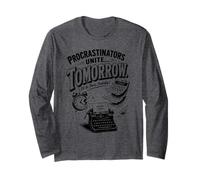 Maglietta Umoristica Procrastinator Funny Tomorrow Maglia a Manica