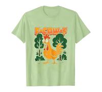 Maglietta unisex con divertente gallo dei fumetti - Maglietta a maniche corte con scritta "F-CAW-F" | maglietta grafica umoristica in stile cartone animato, Stil_f04 verde, XL