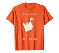 Maglietta unisex con divertente scritta in lingua tedesca "Mess with The Honk You Get The Bonk", maglietta divertente per giocatori e amanti degli animali, Stil_f03 arancione, 3XL