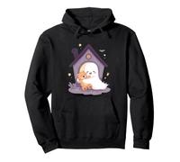 Maglietta Unisex con Scritta Haunted House with Smiling Ghosts Felpa con Cappuccio