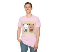 Maglietta unisex con scritta in inglese "His Bubu and Dudu Mug Shot", maglietta morbida e divertente da indossare tutti i giorni, Rosa chiaro, L