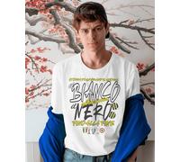 Maglietta unisex con stampa il bianco abbraccia il nero