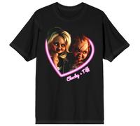 Maglietta Unisex Cuore Chucky E Tiffany Per Bambini, Nera
