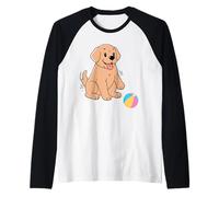 Maglietta unisex divertente con cagnolino per uomini, donne e bambini Maglia con Maniche Raglan