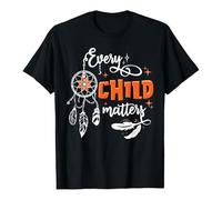 Maglietta unisex Every Child Matters con acchiappasogni - Orange Day Shirt per sostenere le comunità indigene | Maglietta dichiarativa per la consapevolezza e la solidarietà, Stil_p01 Nero, S