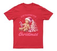Maglietta unisex grafica Just Waiting For Christmas Gingerbread Man Holiday