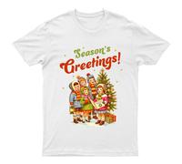 Maglietta unisex grafica Seasons Greetings Christmas Carolers Holiday uomo donna