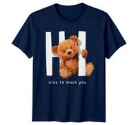 Maglietta unisex HI Nice To Meet You Teddy Bear Animals uomo donna grafica