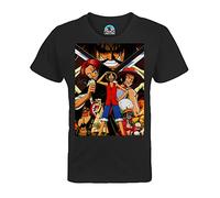 Maglietta unisex Luffy Shank Ace Gold Roger One Piece Manga, Nero , 12 anni