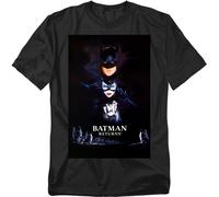 Maglietta Unisex Nera DC COMICS Batman Returns Catwoman Penguin Poster