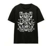 Maglietta unisex per adulti con scritta "No Sleep Till Xmas" (Nera) 50% cotone, 50% poliestere. Design: stampato. Scollo: girocollo. Maniche: corte. Codice prodotto: UTTV17325L,M,S,XL,XXLRetro