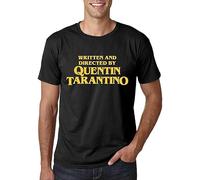 Maglietta Unisex "Scritta e diretta da Quentin Tarantino", Nero e Giallo, Manica Corta, Nero , XL