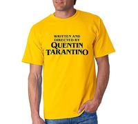 Maglietta unisex 'Written and Directed by Quentin Tarantino', nero e giallo, manica corta