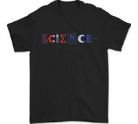 Maglietta Uomo 100% Cotone Con Simboli Di Scienza Fisica Chimica Biologia