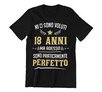 Maglietta Uomo 18 Anni Mi Ci Sono Voluti 18 Anni Ma Adesso Sono Perfetto Idea Regalo Originale Compleanno Diciott'anni T-Shirt Stampa Divertente età Diciotto (Nero, M)