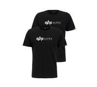 ALPHA INDUSTRIES Maglietta nero / bianco, Taglia S