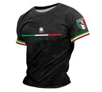 Maglietta Uomo Bandiera Italia Emblema Maglietta T-Shirt Manica Corta Magliette Basic Casual Tee T Shirt per Sport Hip-Hop Palestra Elasticizzato e Traspirante, Festa della Repubblica Italiana