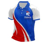 Maglietta Uomo Bandiera Maglietta della Nazionale Francese della Giornata Nazionale Uomo Manica Corta Abbottonata Celebrazione della Rivoluzione Francese Manica Corta, T blu, S