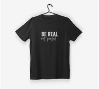 Maglietta Uomo "Be Real Not Perfect"- TS38/N, t-shirt motivazionale regular