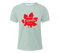 Maglietta Uomo Canada Day Stampa D' Moda Casual Tshirt Comoda Corta (Light Green-b, XL)
