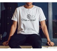 Maglietta Uomo con frase "Make a Wish" - TS5/N - T-Shirt Motivazionale Regular