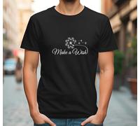 Maglietta Uomo con frase "Make a Wish" - TS5/N - T-Shirt Motivazionale Regular