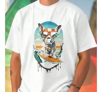 Maglietta Uomo Cool Dog Surfing With Sunglasses On The Beach Moda Estiva Casual Mare Stile Unico Regalo Divertente Comfort Vacanza Offerta Esclusiva Promo L,M,S,XL,XXL,XXXLTessuto in maglia