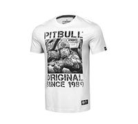Maglietta Uomo Corta t-Shirt Tshirt Pitbull Pit Bull West Coast Drive Maglie in Cotone Camicia Bianco, M