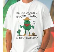 Maglietta uomo divertente cotone How am I supposed to be rootin tootin in these conditions idea regalo originale moda casual comfort ideale per festa shopping offerta L,M,S,XL,XXL,XXXLNataleTessuto in