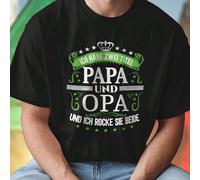 Maglietta Uomo Divertente ICH HABE ZWEI TITEL PAPA UND OPA UND ICH ROCKE SIE BEIDE Regalo Festa del Papà Nonno Idea Originale Moda Casual Top Qualità Offerta Speciale L,M,S,XL,XXL,XXXLRetroTessuto in