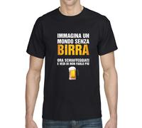 Maglietta Uomo Divertente Immagina un mondo senza birra